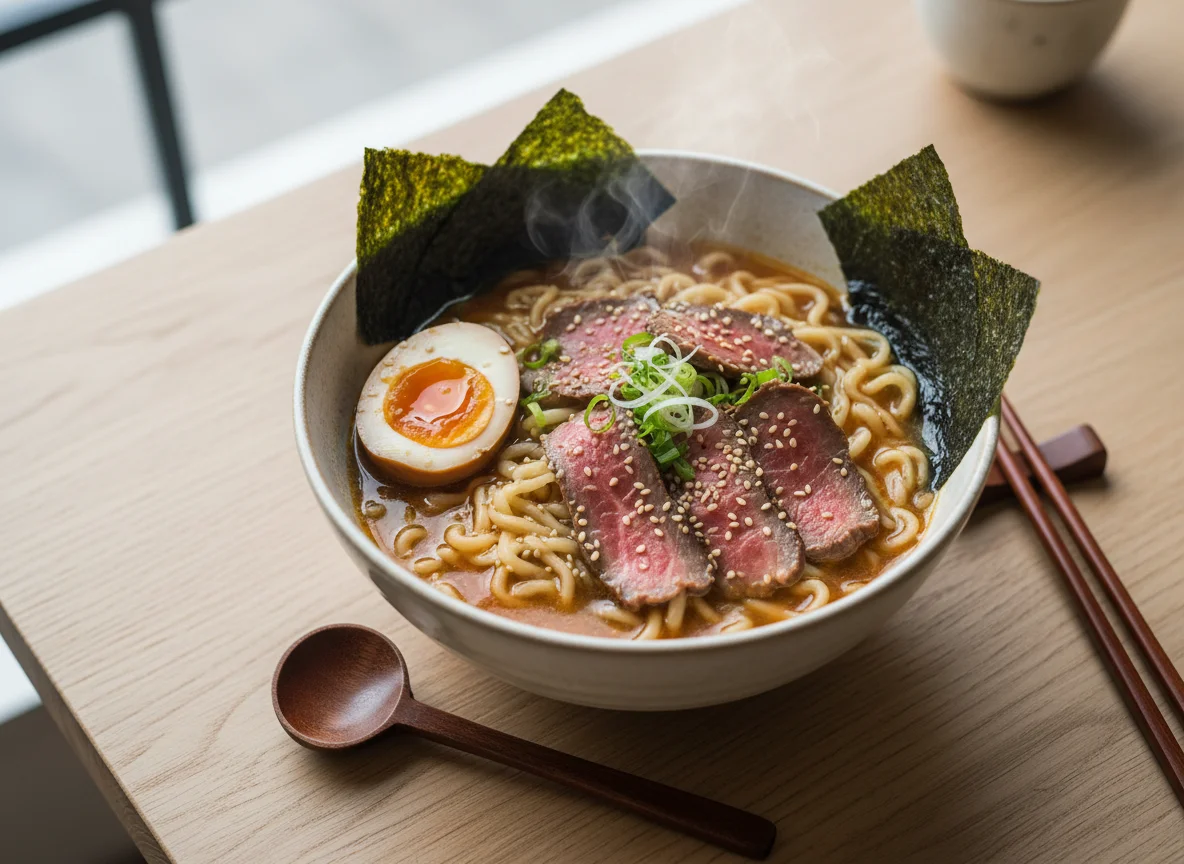 рамен с говядиной photo