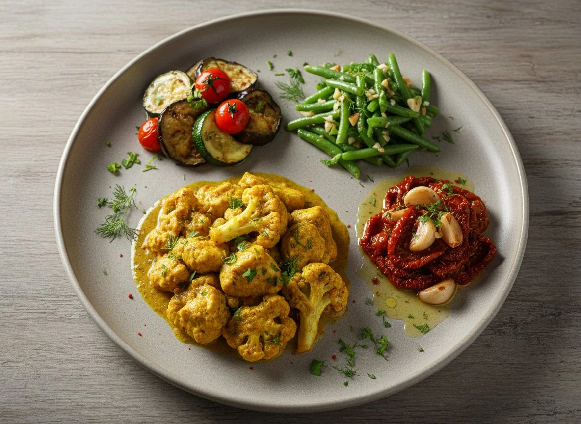 Разнообразные овощные блюда photo