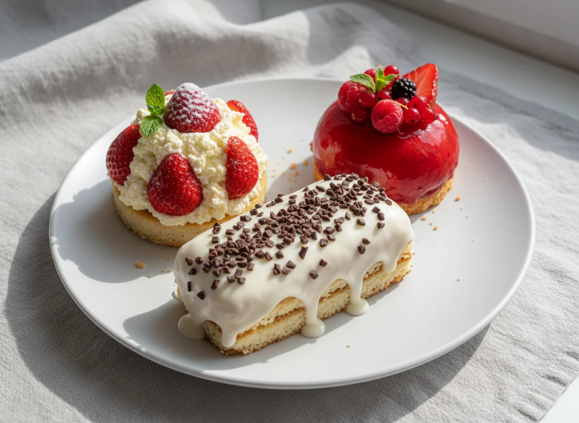 Разнообразные пирожные photo