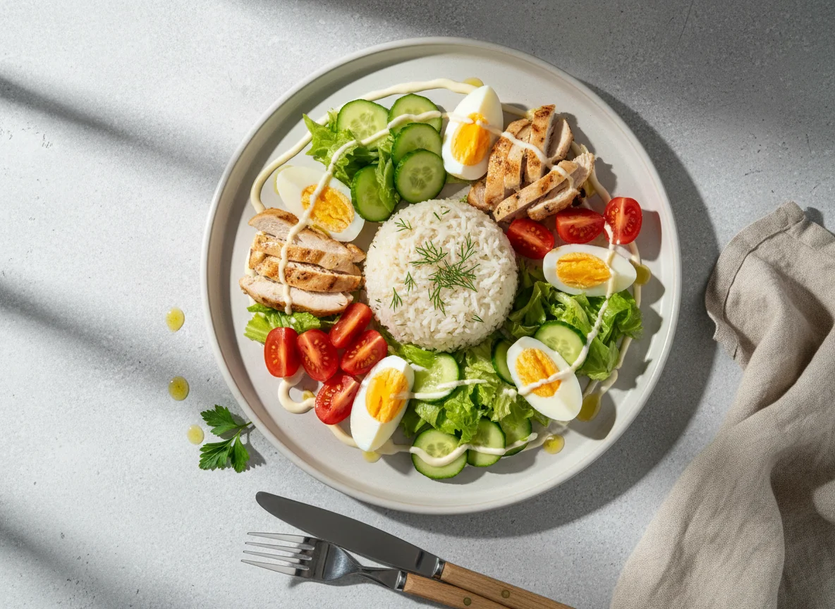 Рис с куриным салатом photo