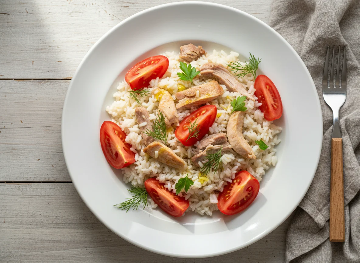 Рис с мясом и помидорами photo