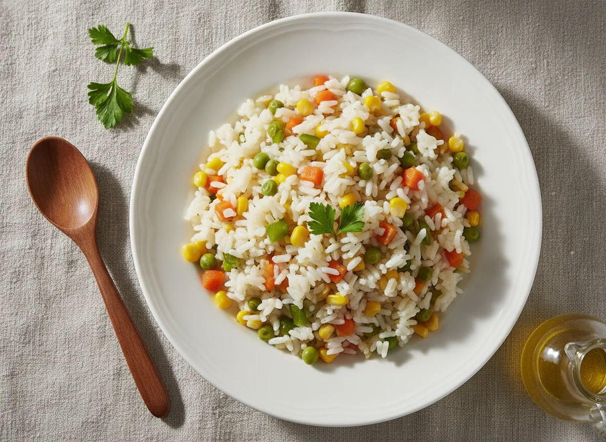 Рис с овощами и кукурузой photo