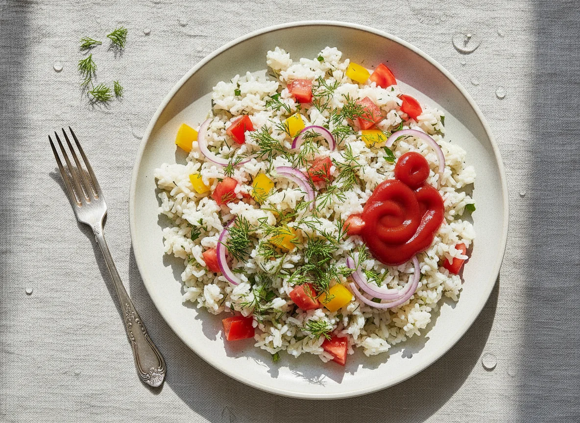 Рис с укропом и овощами photo