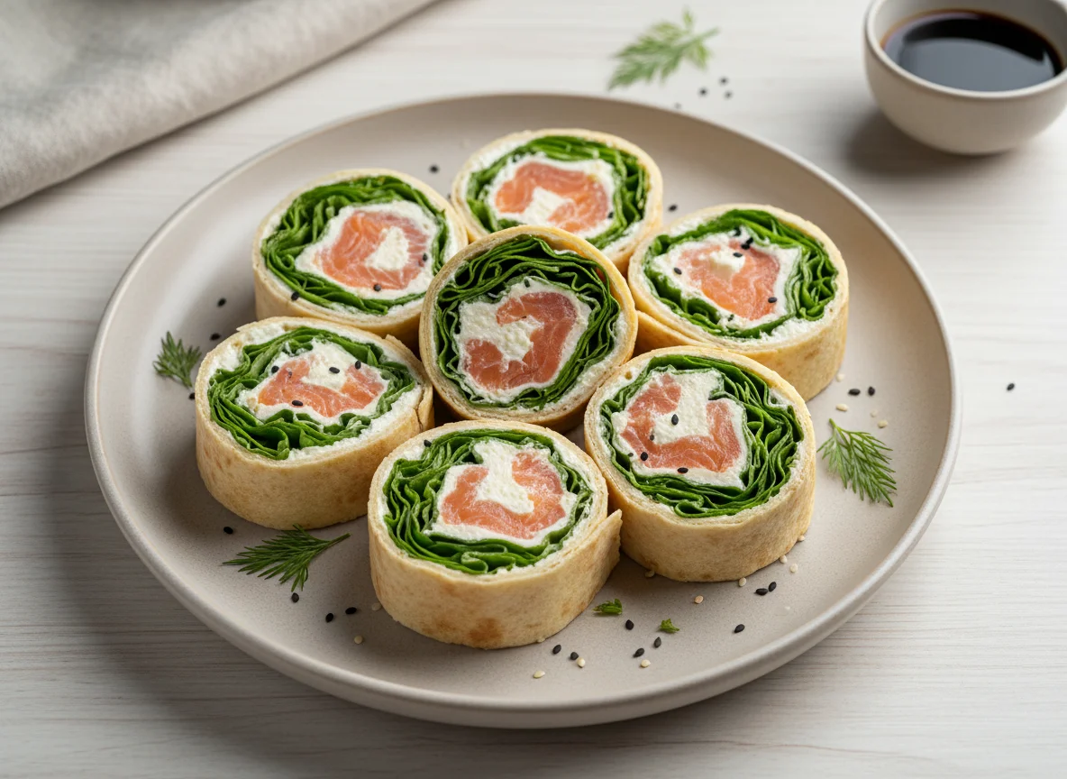 Ролл с лососем и сливочным сыром photo