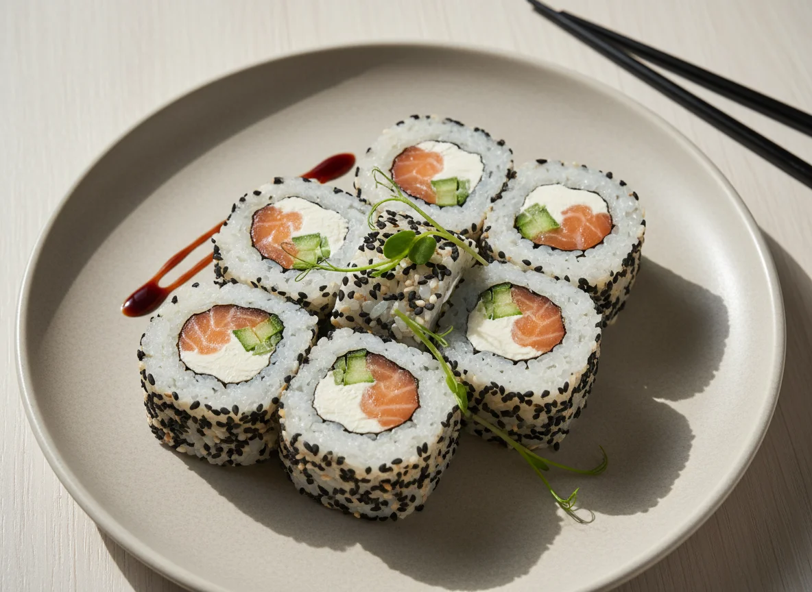 Ролл с лососем и сыром photo