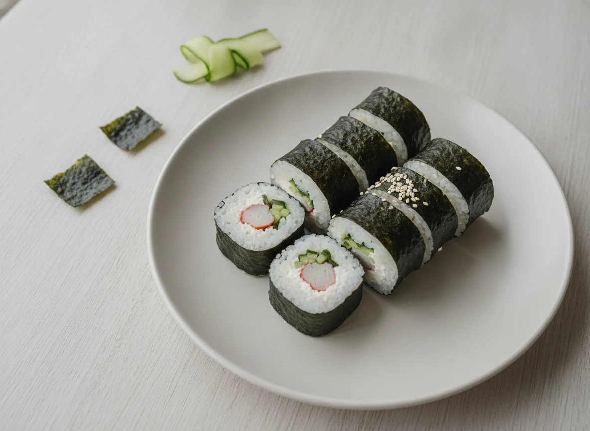 Роллы с крабовыми палочками и огурцом photo