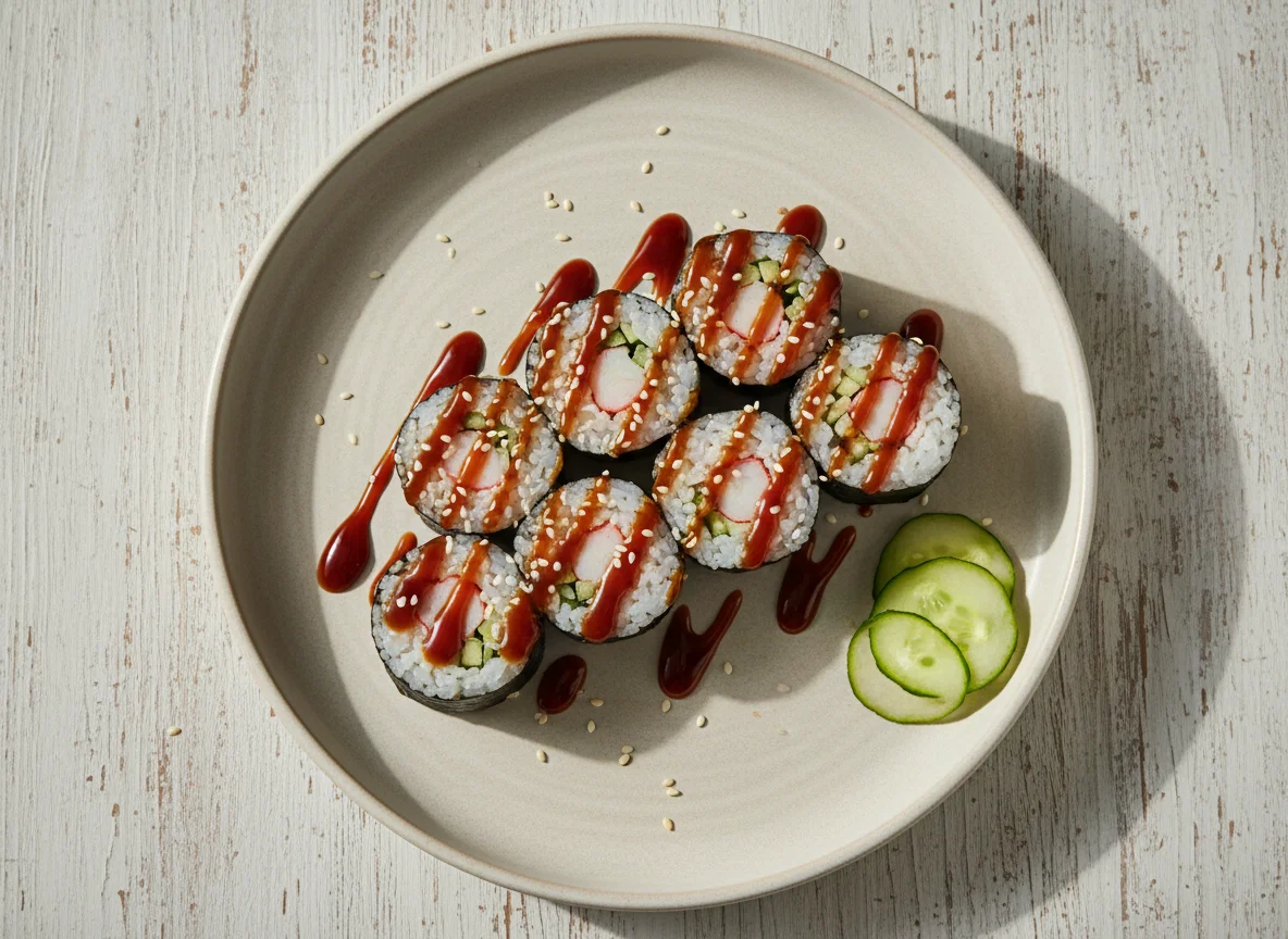 Роллы с креветками и соусом photo