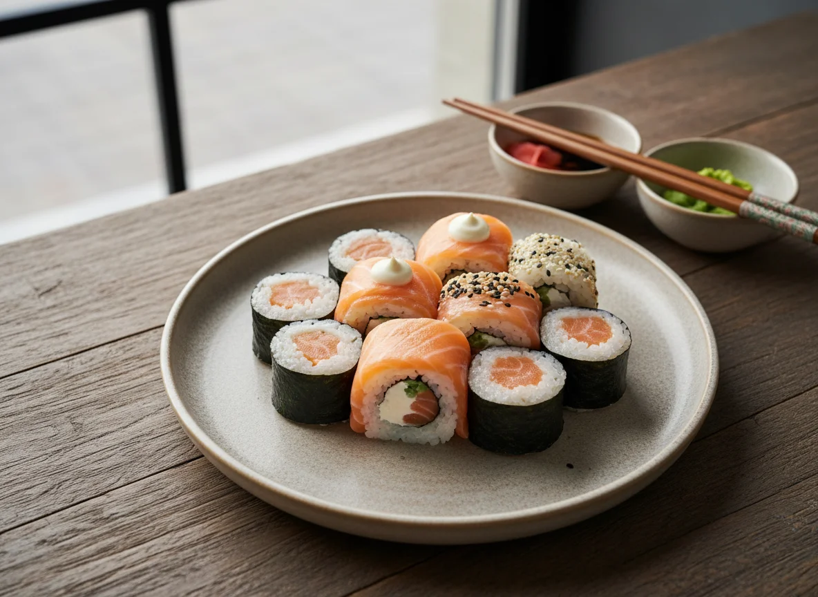 Роллы с лососем photo