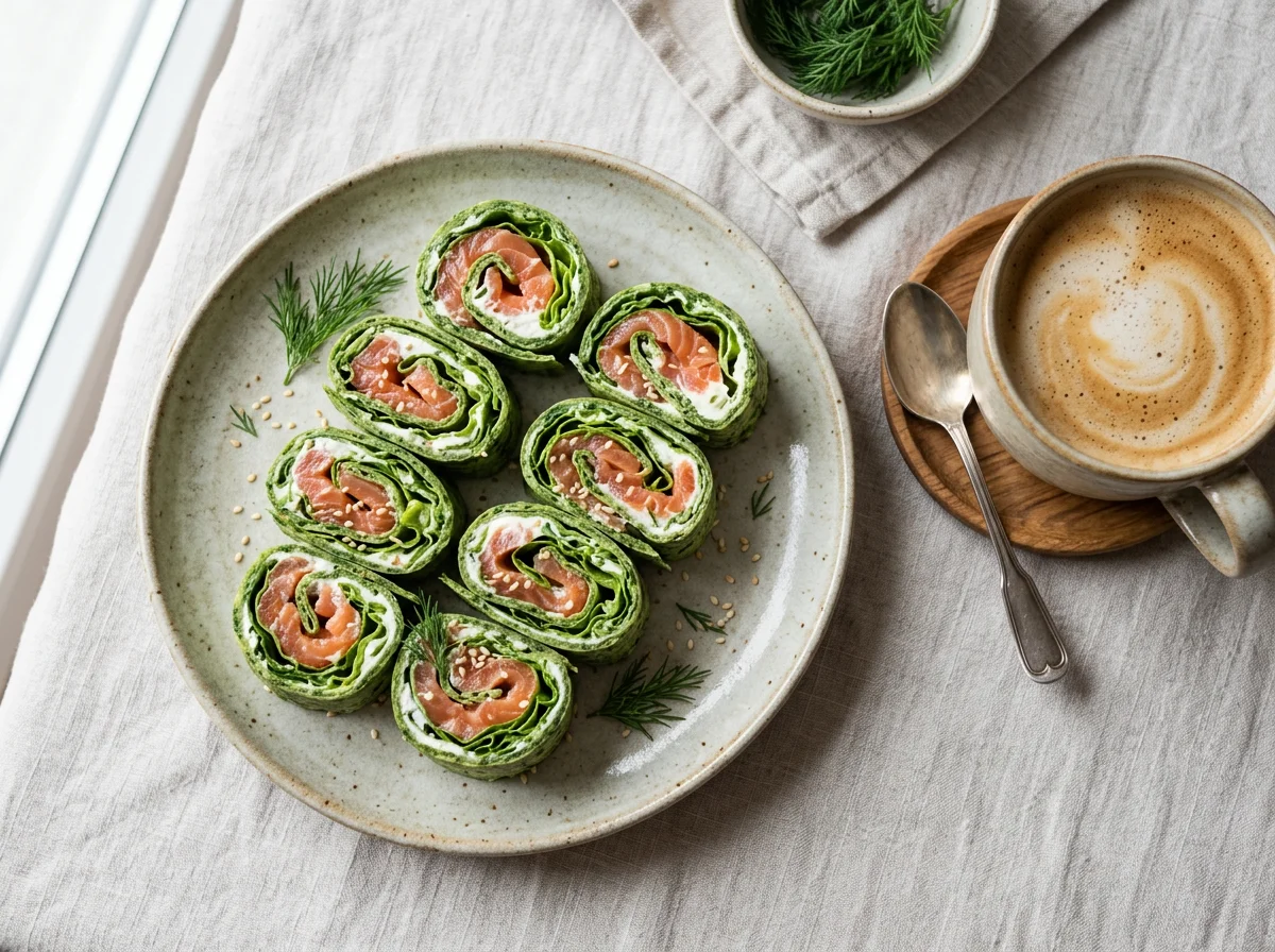 Роллы с лососем и сливочным сыром и кофе photo