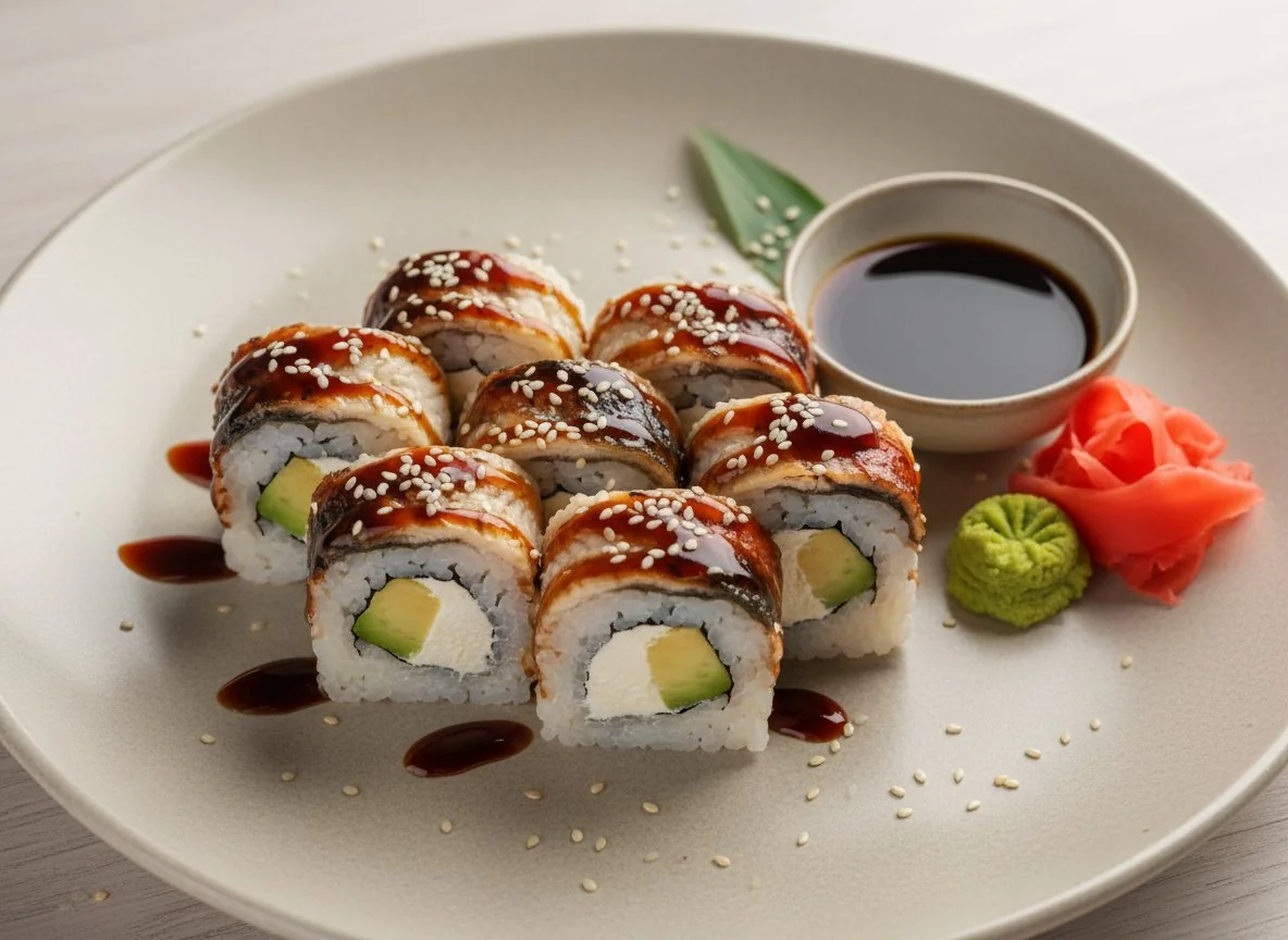 Роллы с угрем и авокадо photo