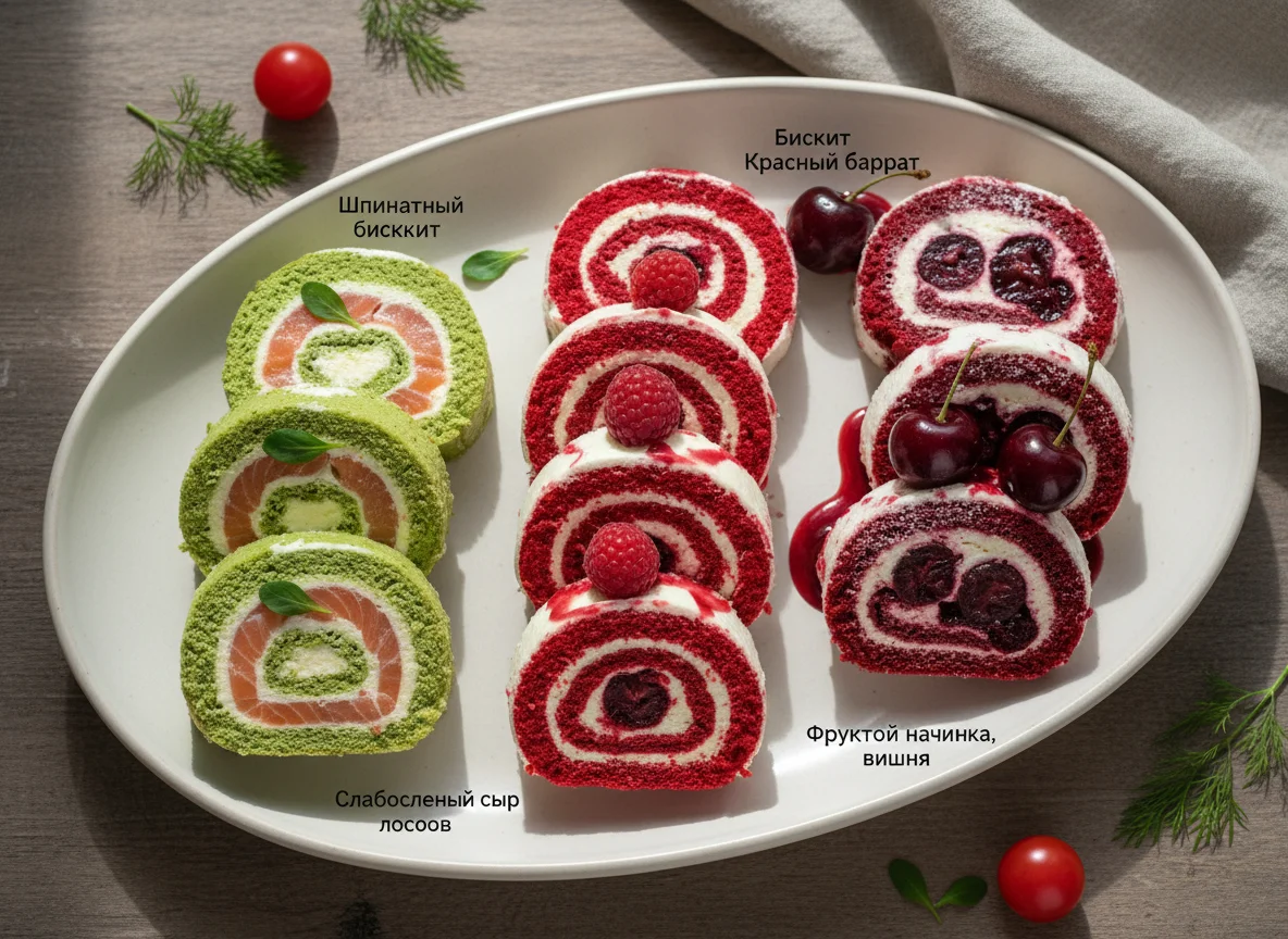 Рулеты из бисквита photo