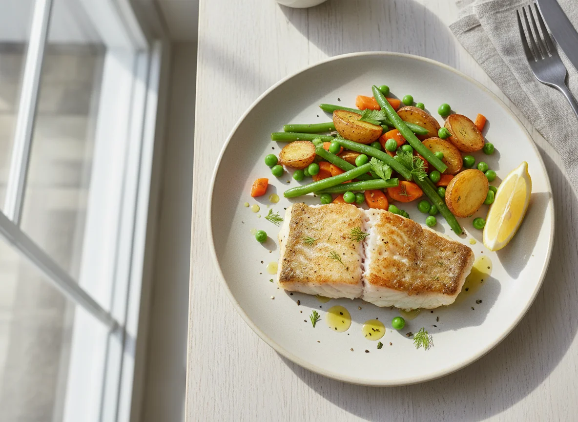 Рыбное филе с овощным гарниром photo