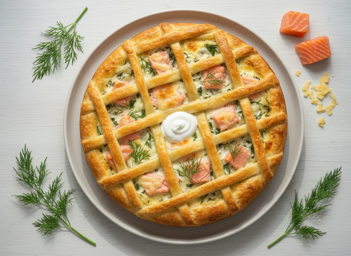 Рыбный пирог с сыром photo