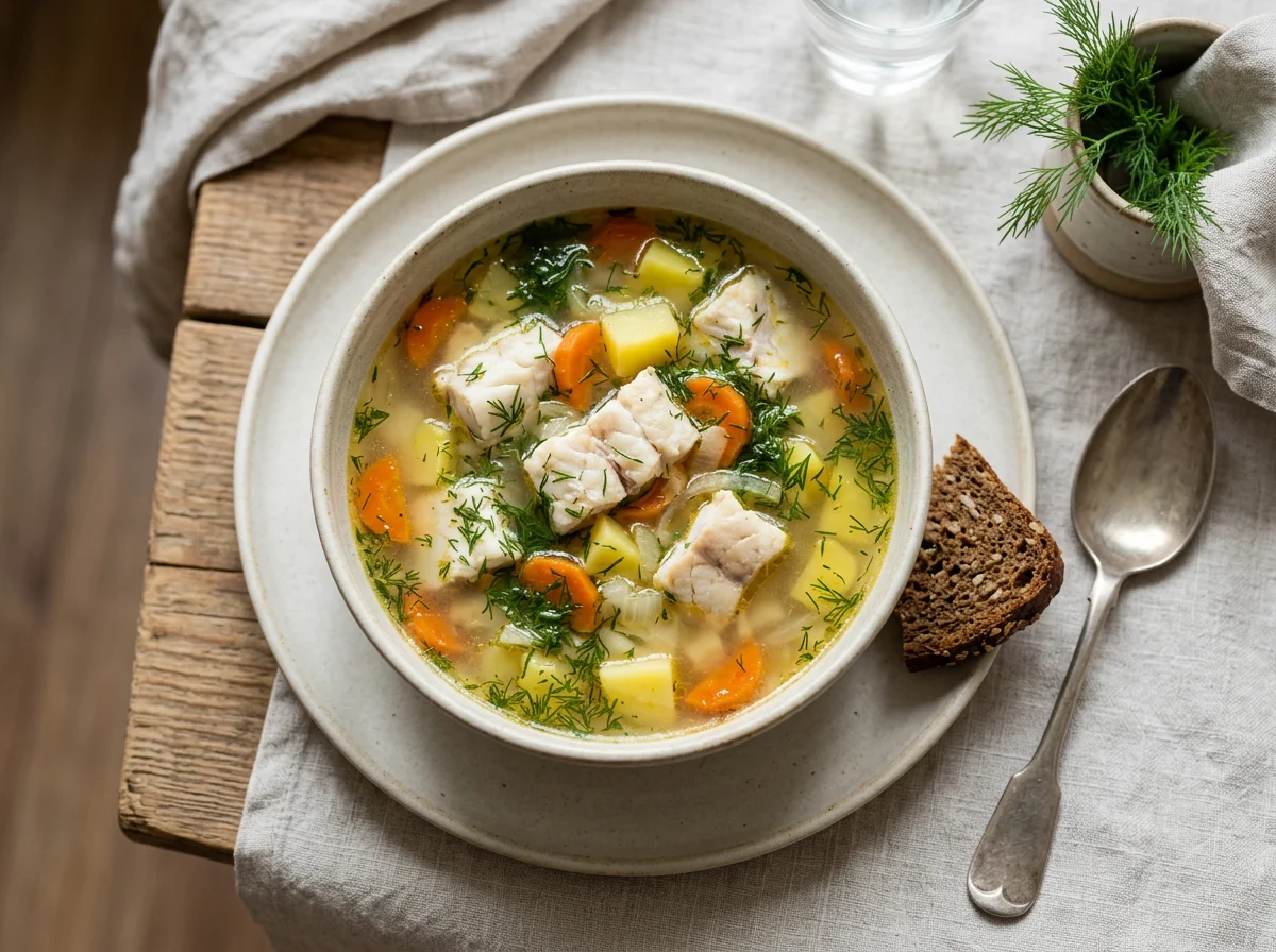 Рыбный суп с укропом photo