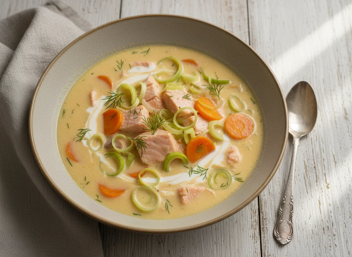 Рыбный суп со сливками photo