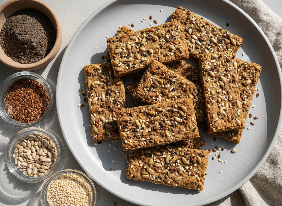 Ржаные хлебцы с семенами photo