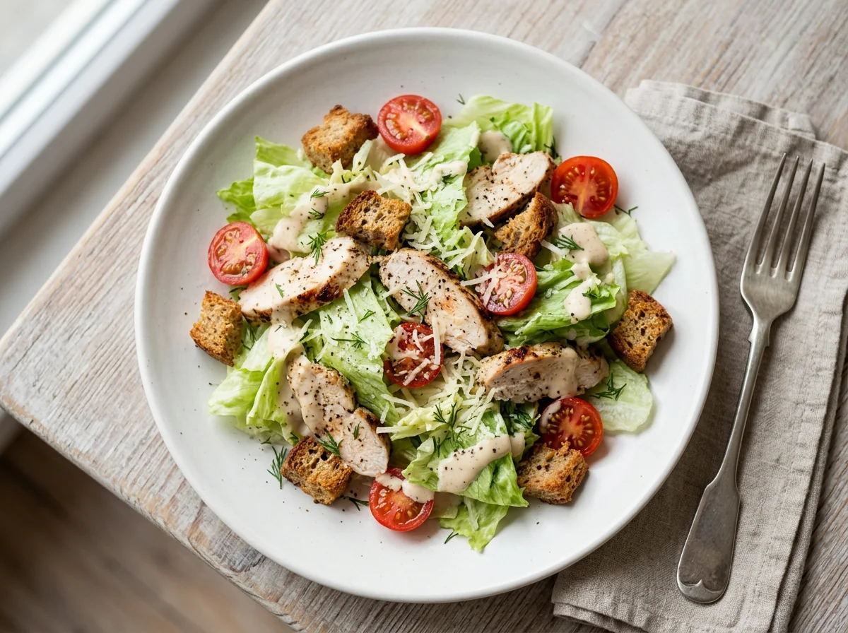 Салат цезарь лёгкий photo