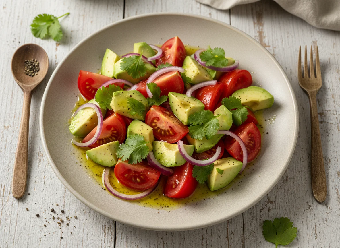 Салат из авокадо и томатов photo