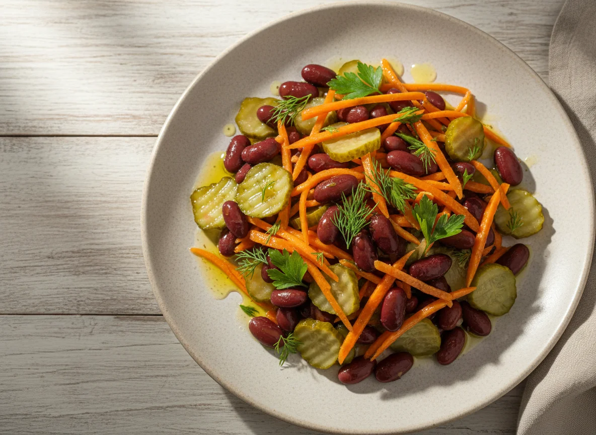 Салат из фасоли с овощами photo