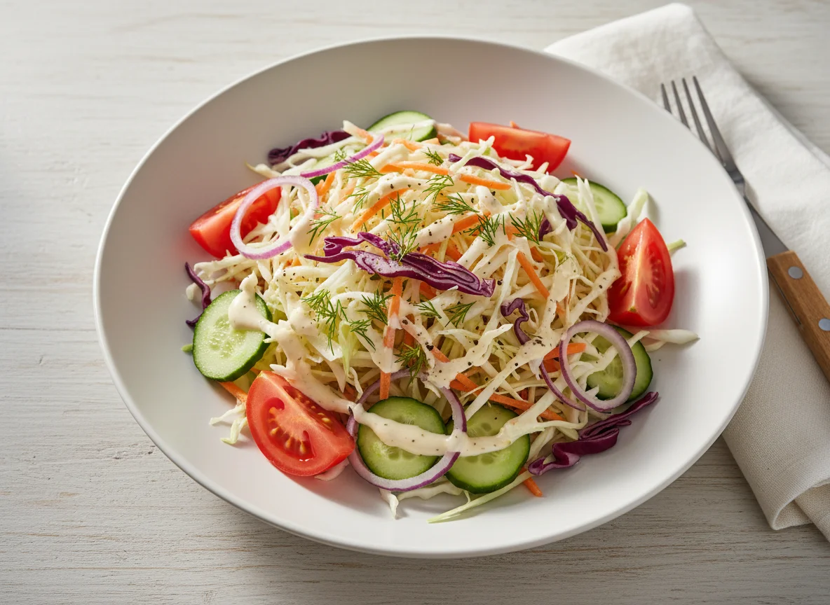 Салат из капусты и моркови с заправкой photo