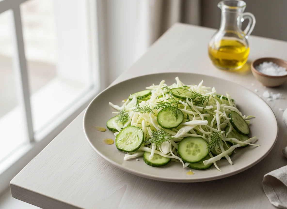 Салат из капусты и огурцов с укропом photo