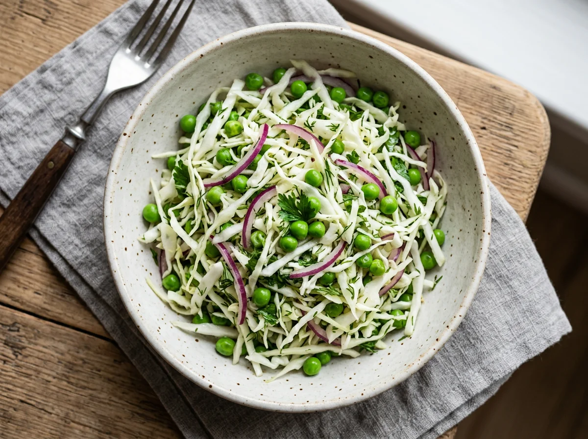 Салат из капусты с горошком photo