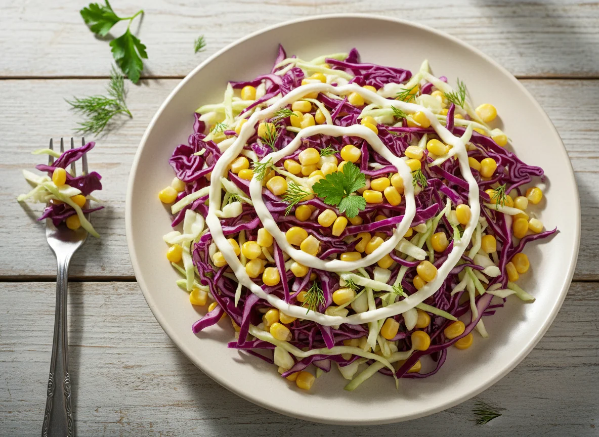 Салат из капусты с кукурузой и майонезом photo
