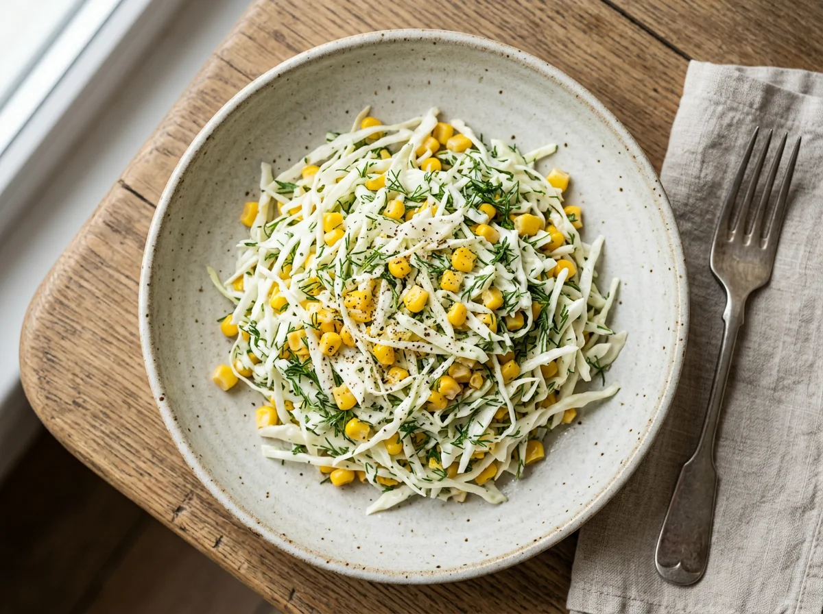 Салат из капусты с кукурузой и укропом photo