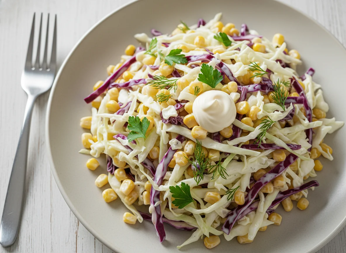 Салат из капусты с кукурузой photo