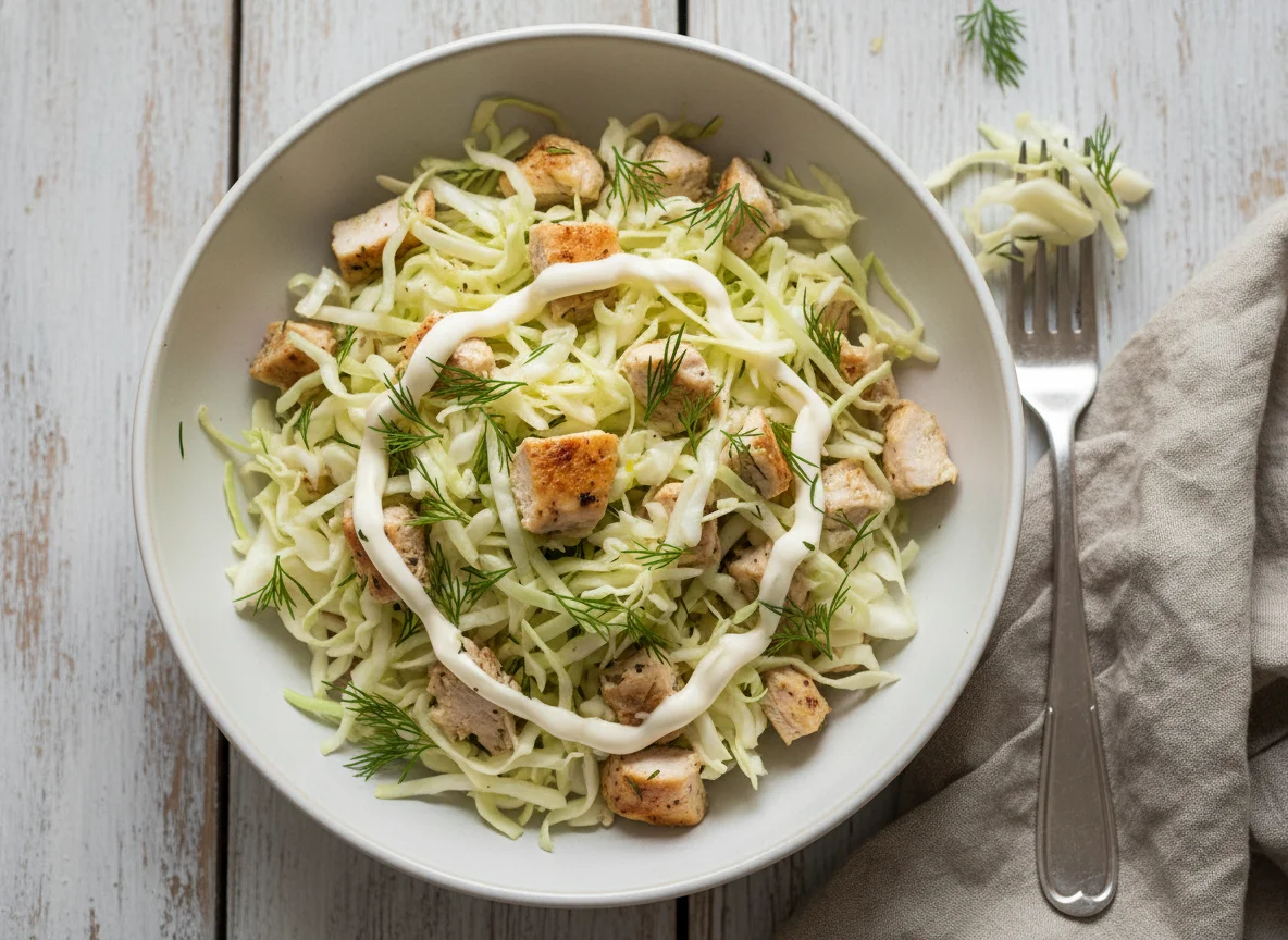 Салат из капусты с курицей и майонезом photo
