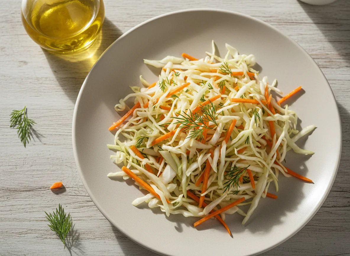 Салат из капусты с морковью и укропом photo