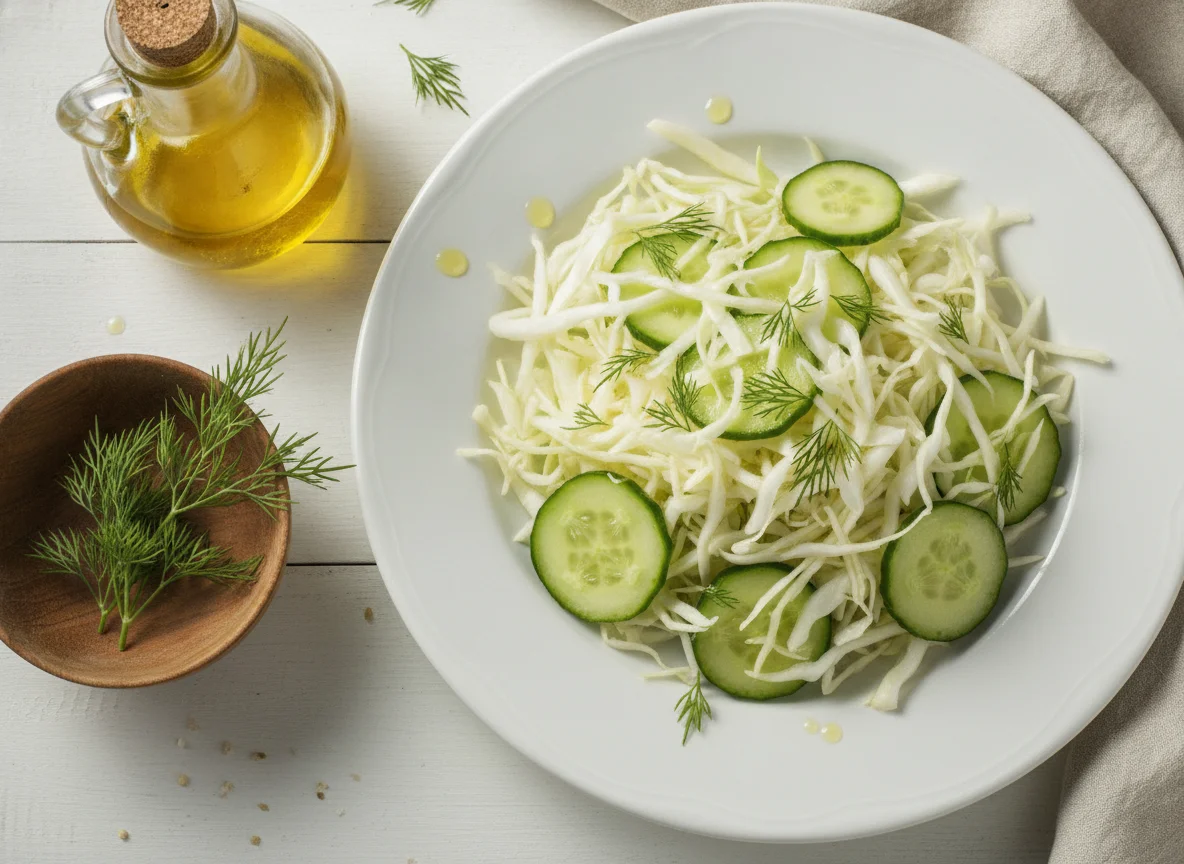 Салат из капусты с огурцом и укропом photo