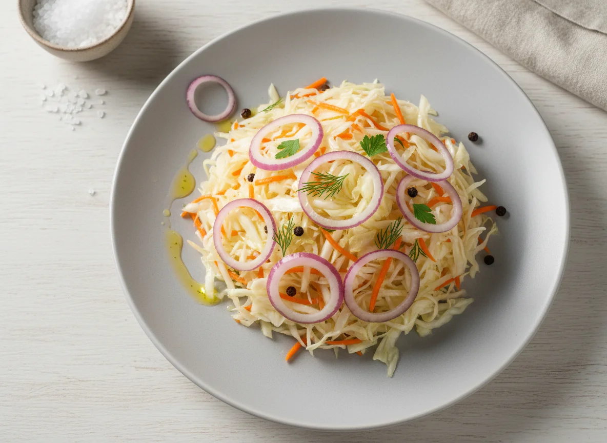 Салат из квашеной капусты photo