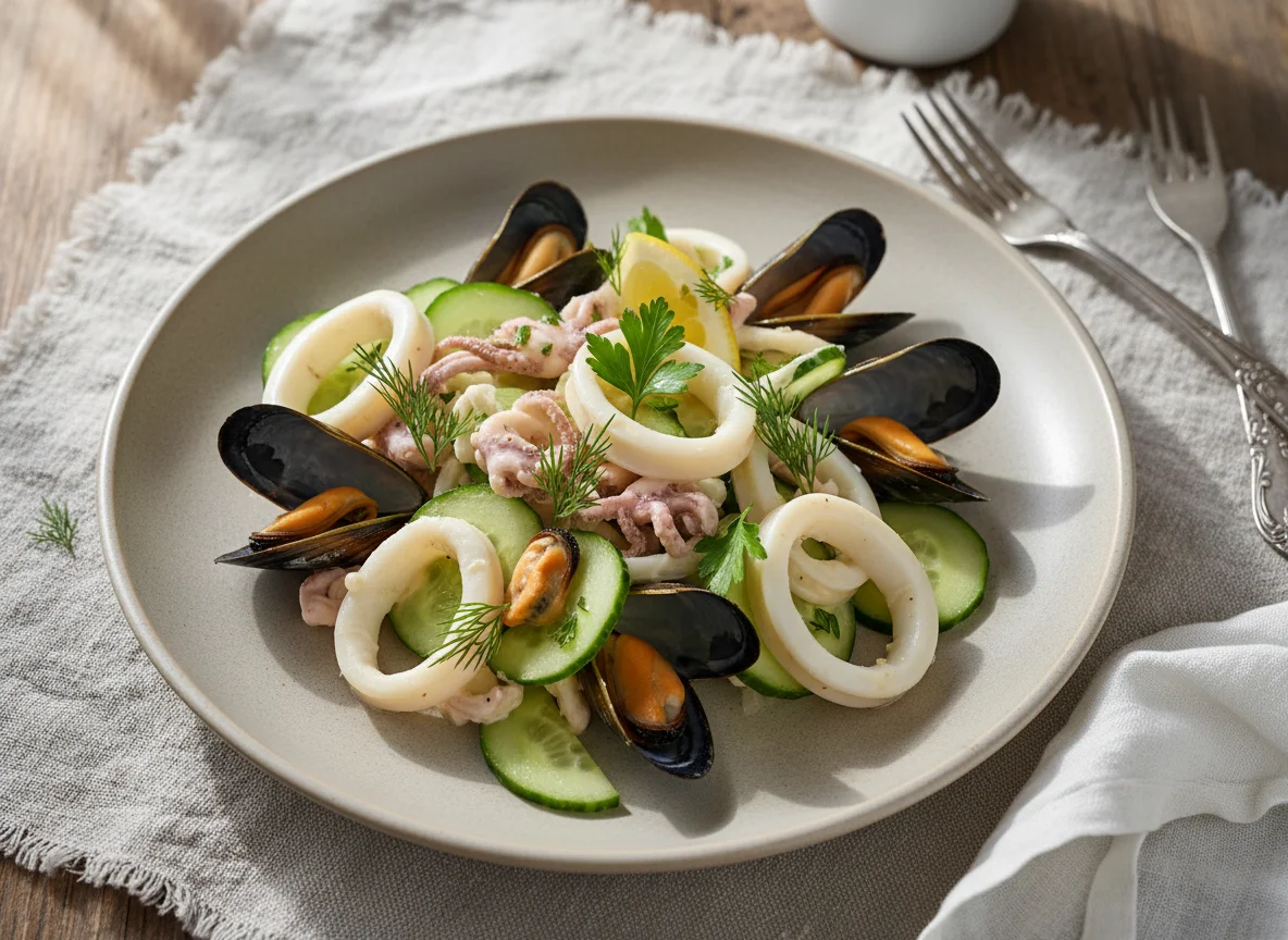 Салат из морепродуктов photo