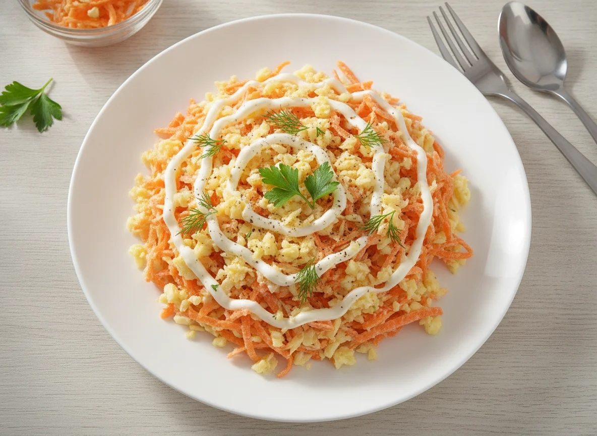 Салат из моркови с сыром и чесноком photo