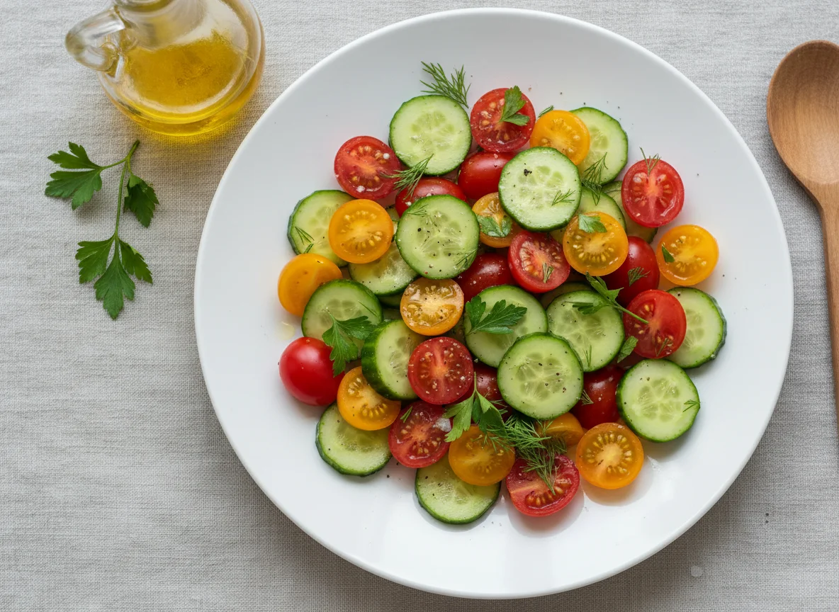 Салат из огурцов и помидоров photo