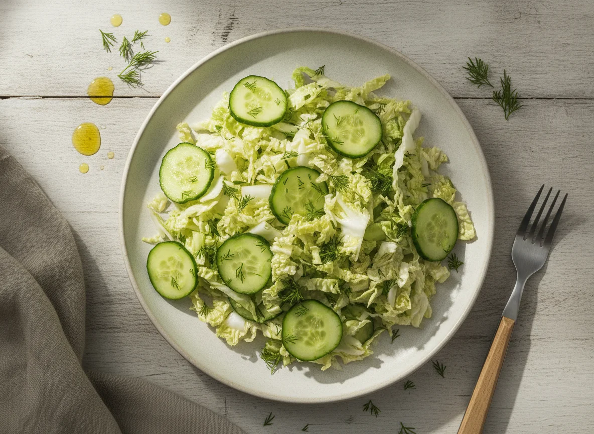 Салат из пекинской капусты с огурцом photo