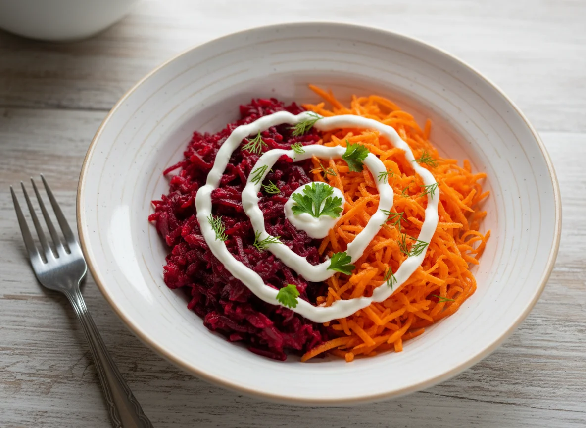 Салат из свеклы и моркови с майонезом photo