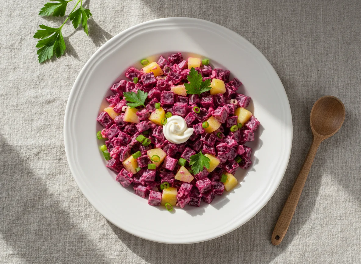 Салат из свеклы с картофелем и майонезом photo