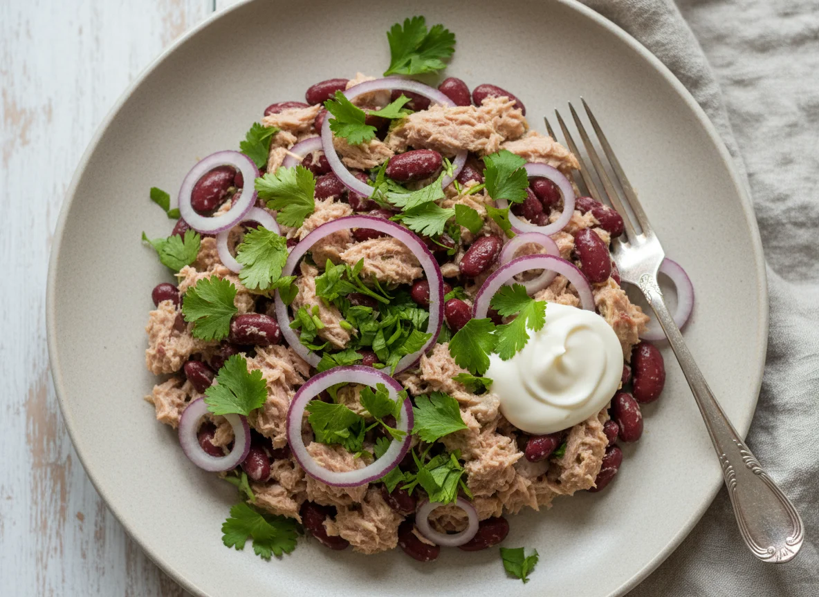 Салат из тунца с фасолью photo