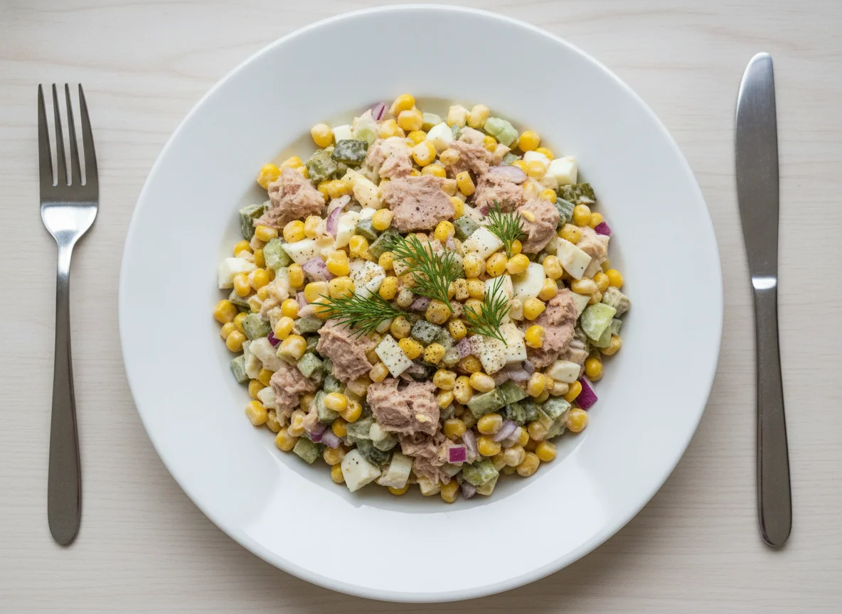 Салат из тунца с кукурузой photo
