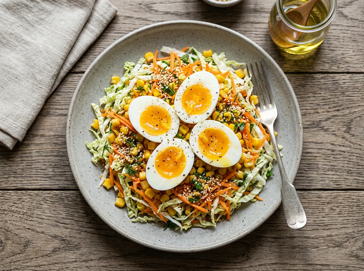 Салат с яйцами и овощами photo