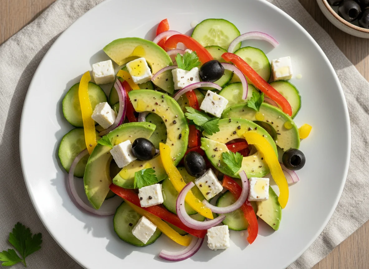 Салат с авокадо и фетой photo