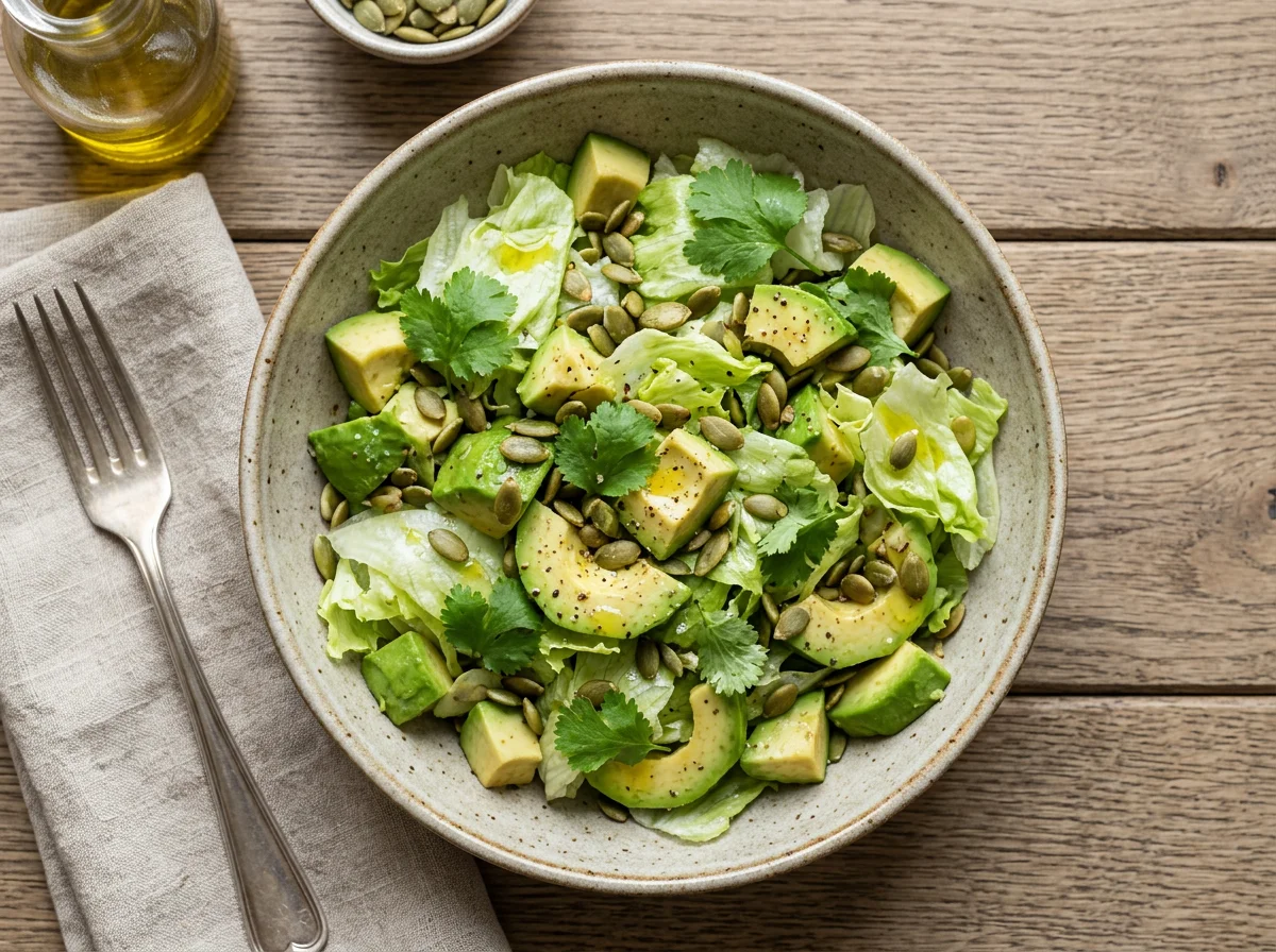 Салат с авокадо и тыквенными семечками photo