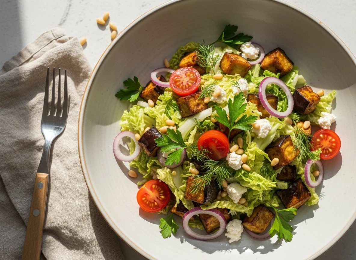 Салат с баклажанами и овощами photo