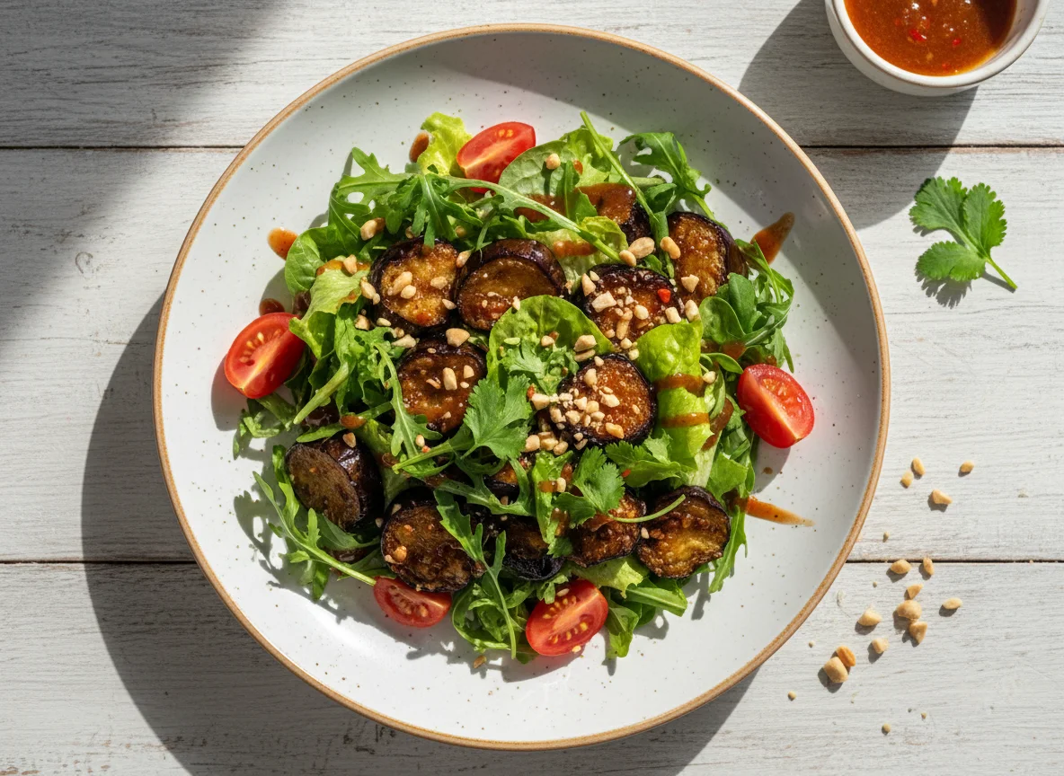 Салат с баклажанами и зеленью photo