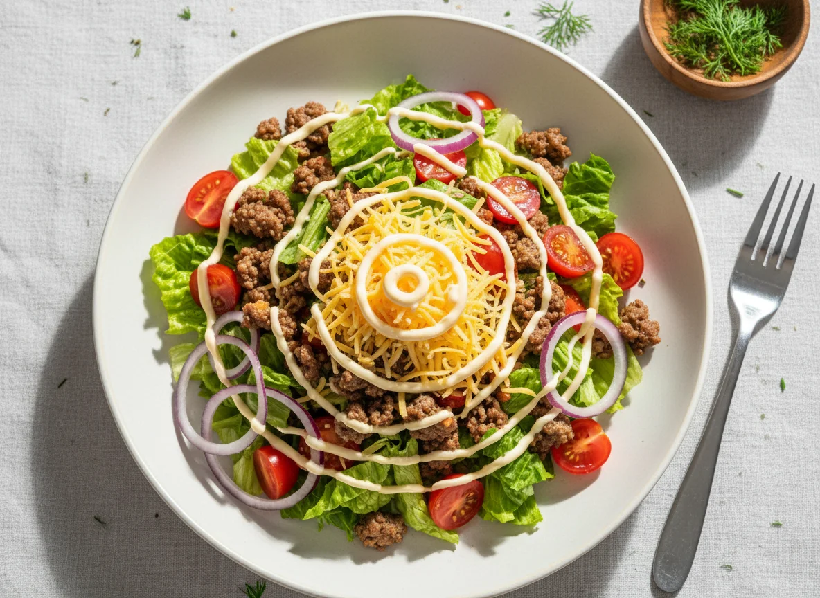 Салат с фаршем и овощами photo