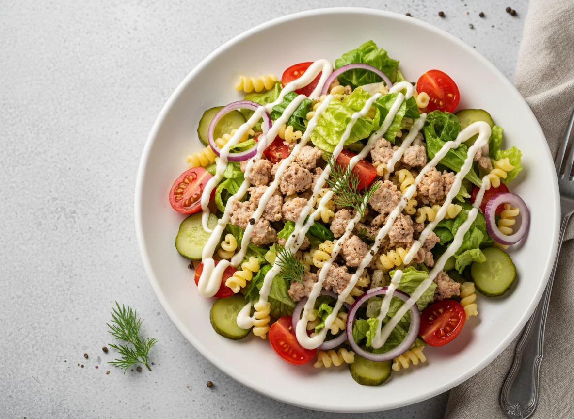 Салат с фаршем из индейки и овощами photo