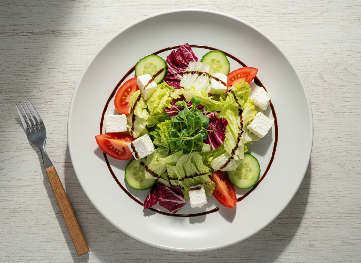 Салат с фетой и овощами photo