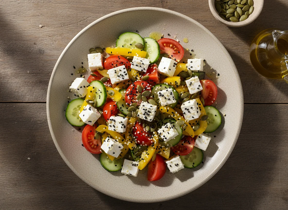 Салат с фетой и семечками photo